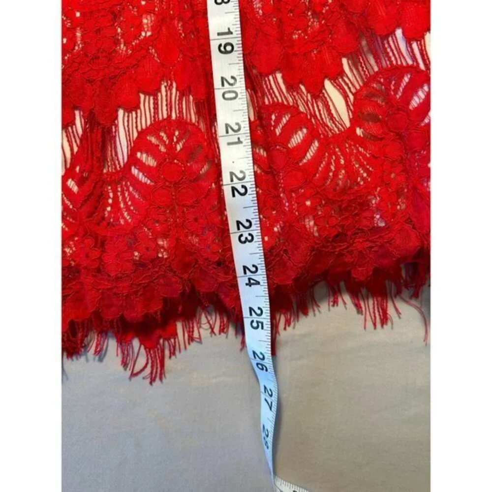 Juniors Red Lace Strapless Mini Dress‎ Lined Tulle  Size 9/10 Homecoming Party